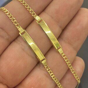 Bracelet 5.5" Baby ID Personalized Jewelry 10K Real Gold Newborn